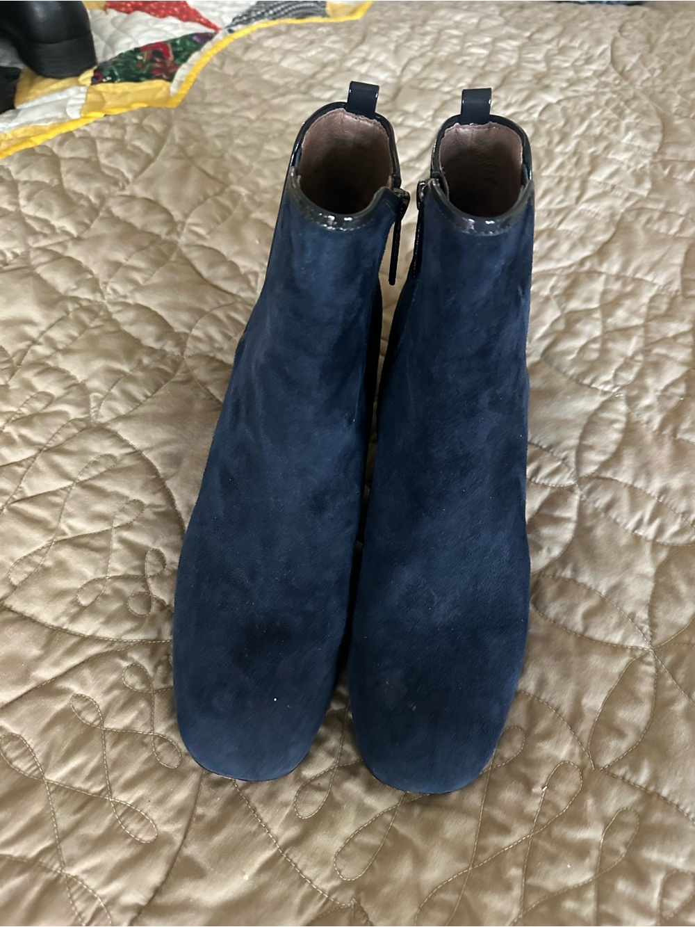 Donald J. Pliner Navy Suede Ankle Booties